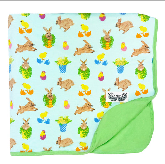 Free Birdies "Bunnies & Baby Chicks" | Double Layer Bamboo 40"x 59"